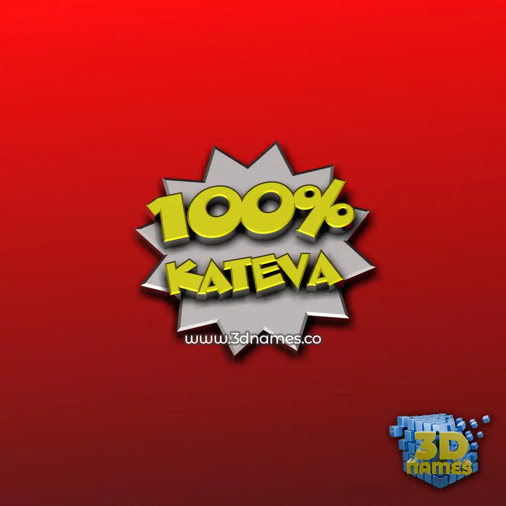 kateva in 100 Percent style - 3D name wallpaper