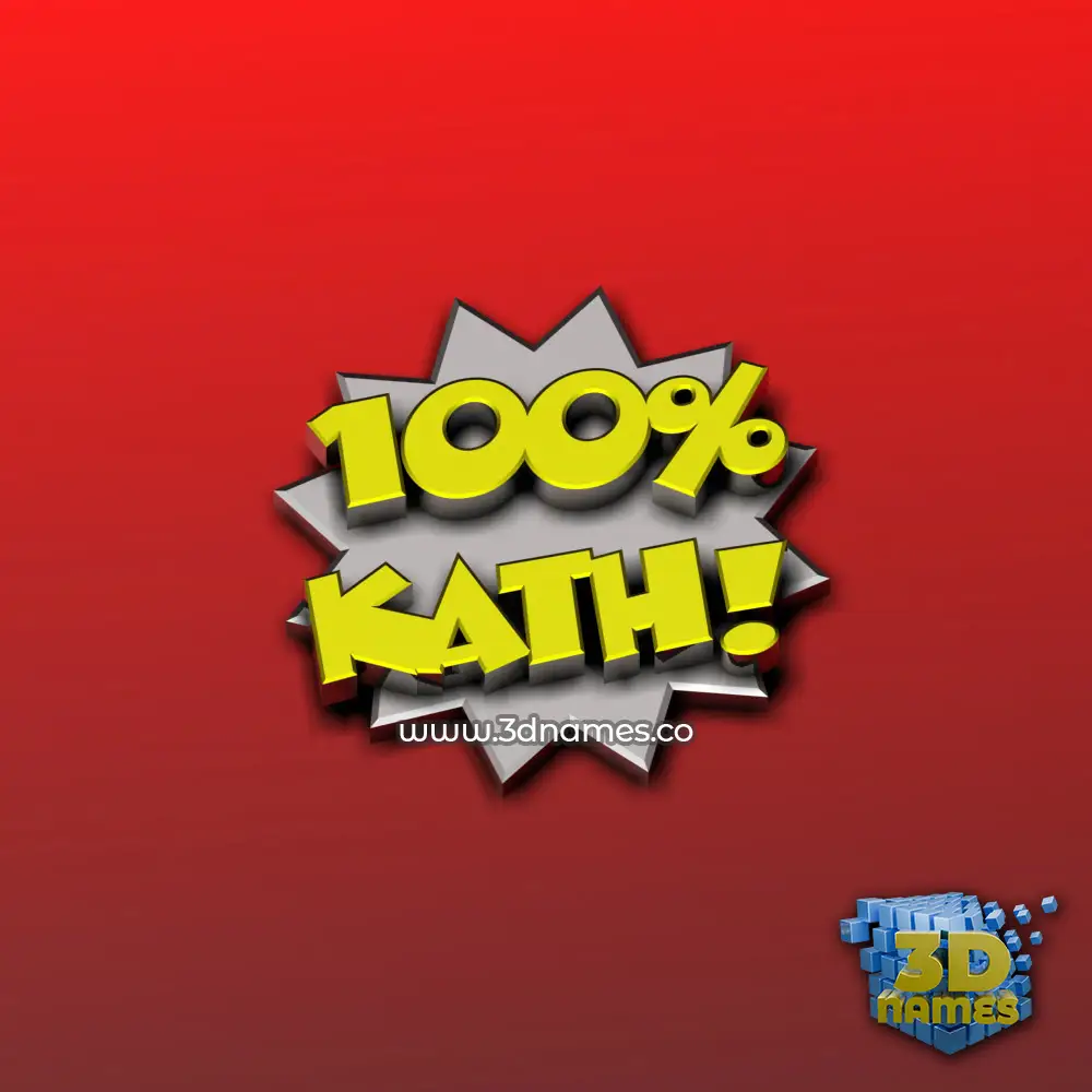 kath in 100 Percent style - 3D name wallpaper