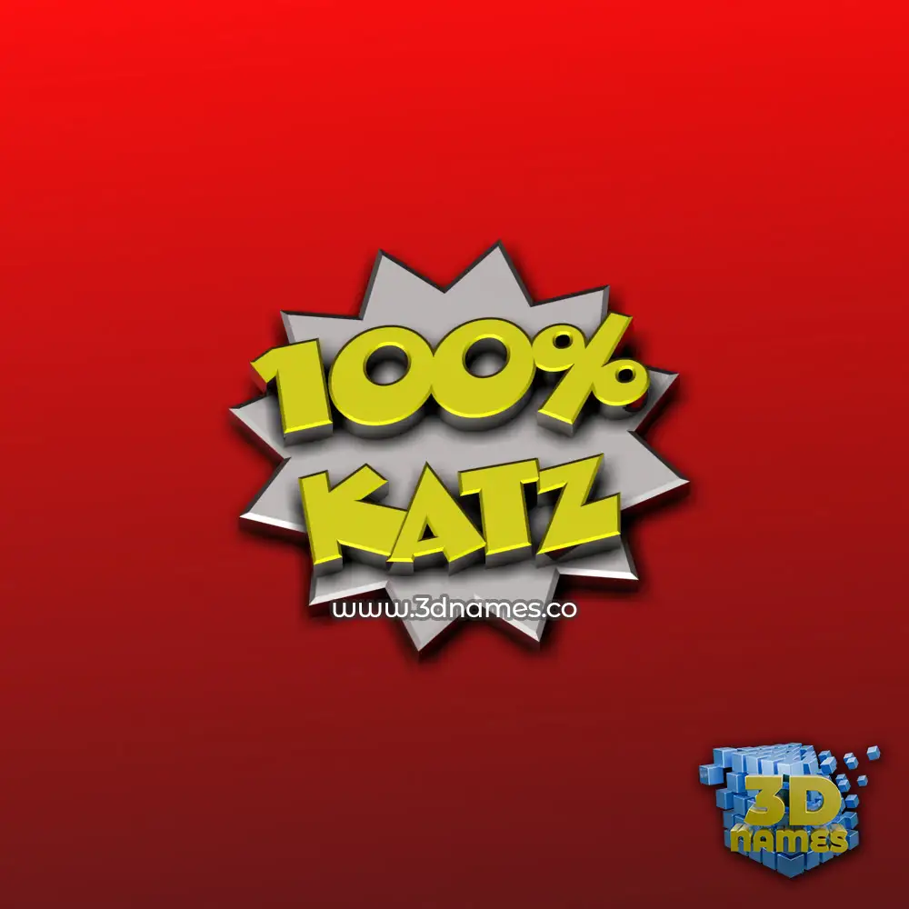 katz in 100 Percent style - 3D name wallpaper