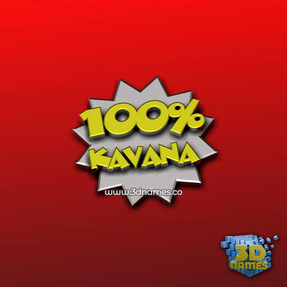 kavana in 100 Percent style - 3D name wallpaper