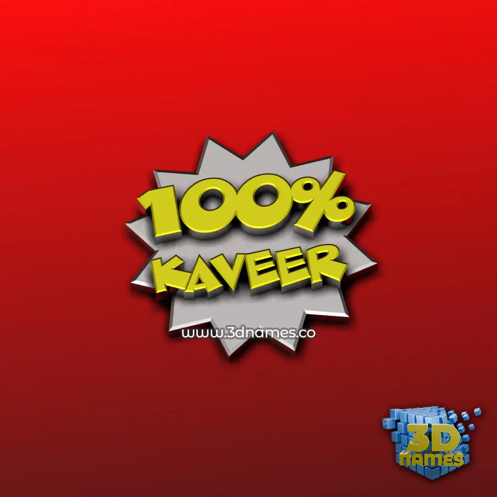 kaveer in 100 Percent style - 3D name wallpaper