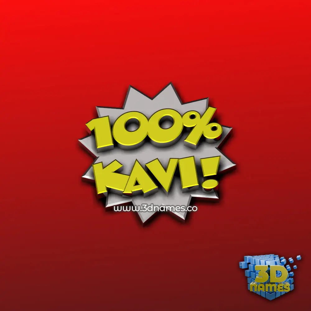 kavi in 100 Percent style - 3D name wallpaper
