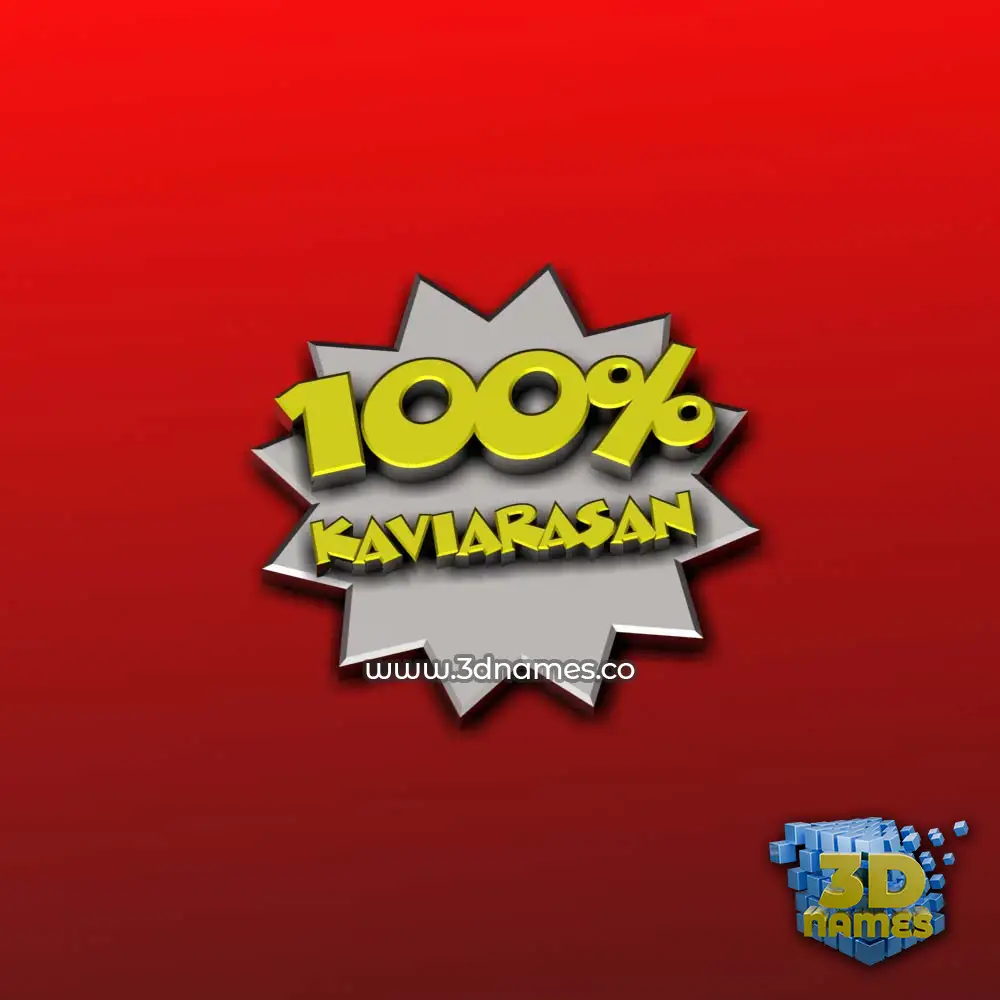 kaviarasan in 100 Percent style - 3D name wallpaper