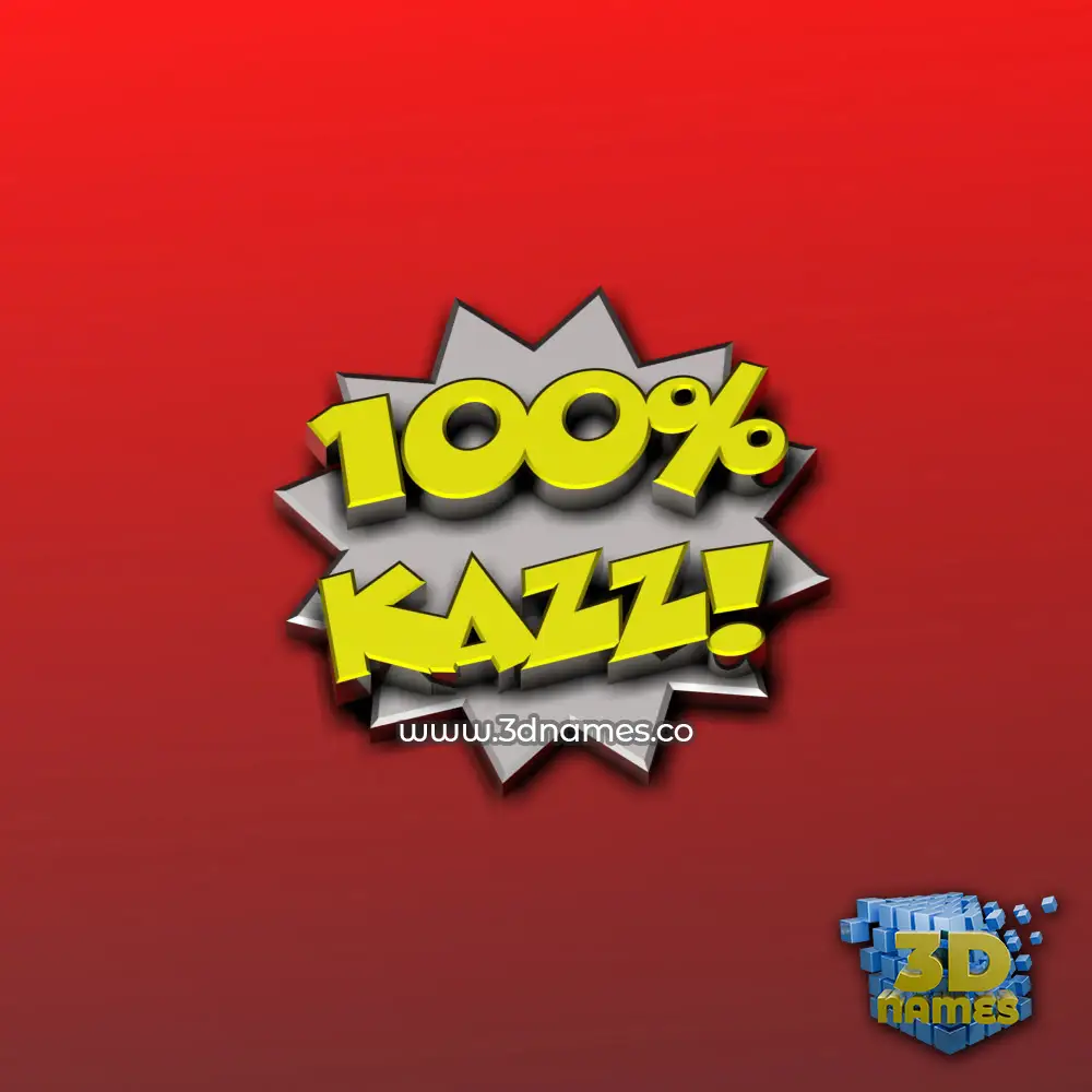 kazz in 100 Percent style - 3D name wallpaper