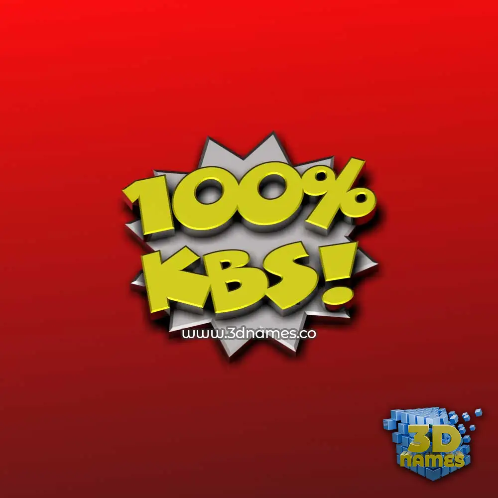 kbs in 100 Percent style - 3D name wallpaper