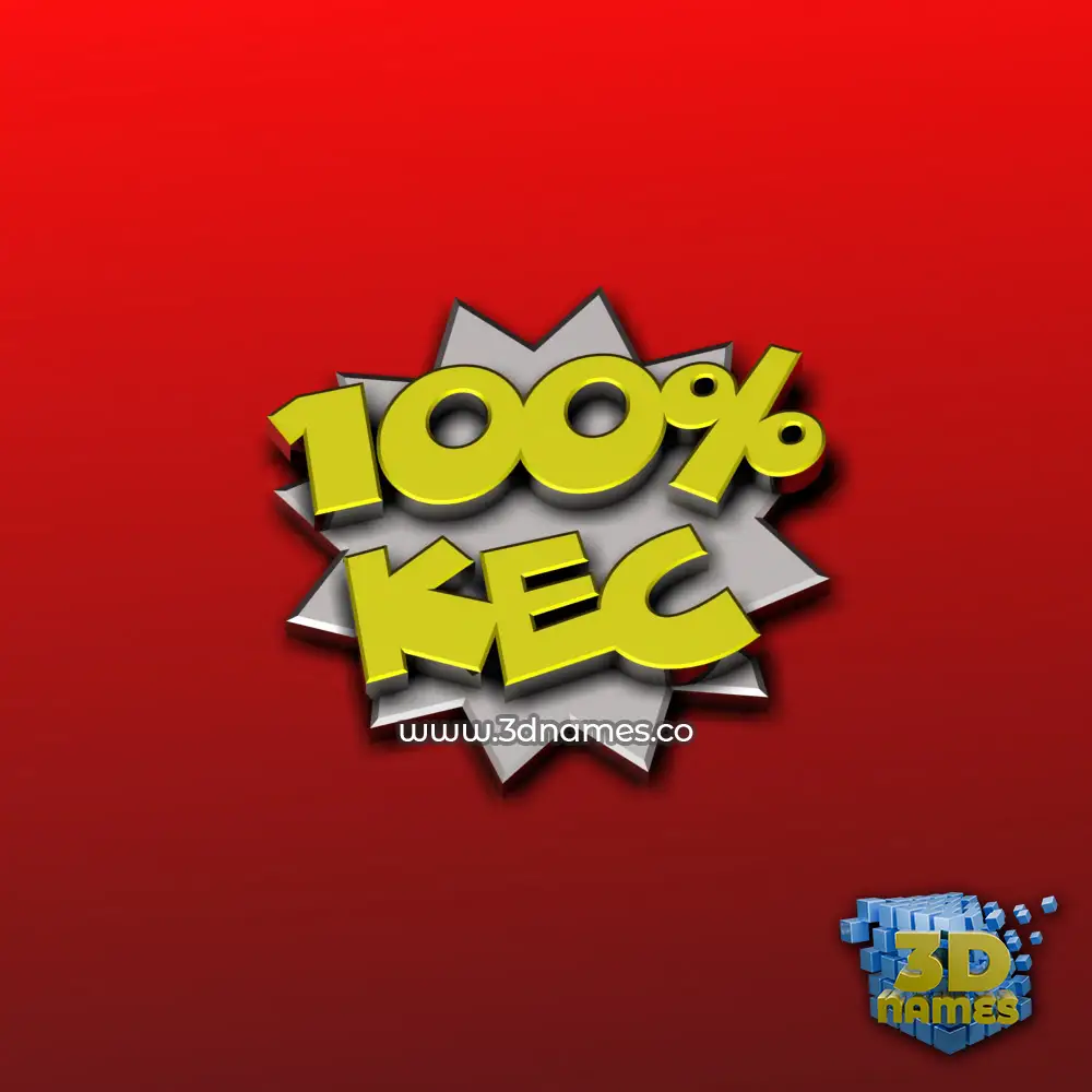 kec in 100 Percent style - 3D name wallpaper
