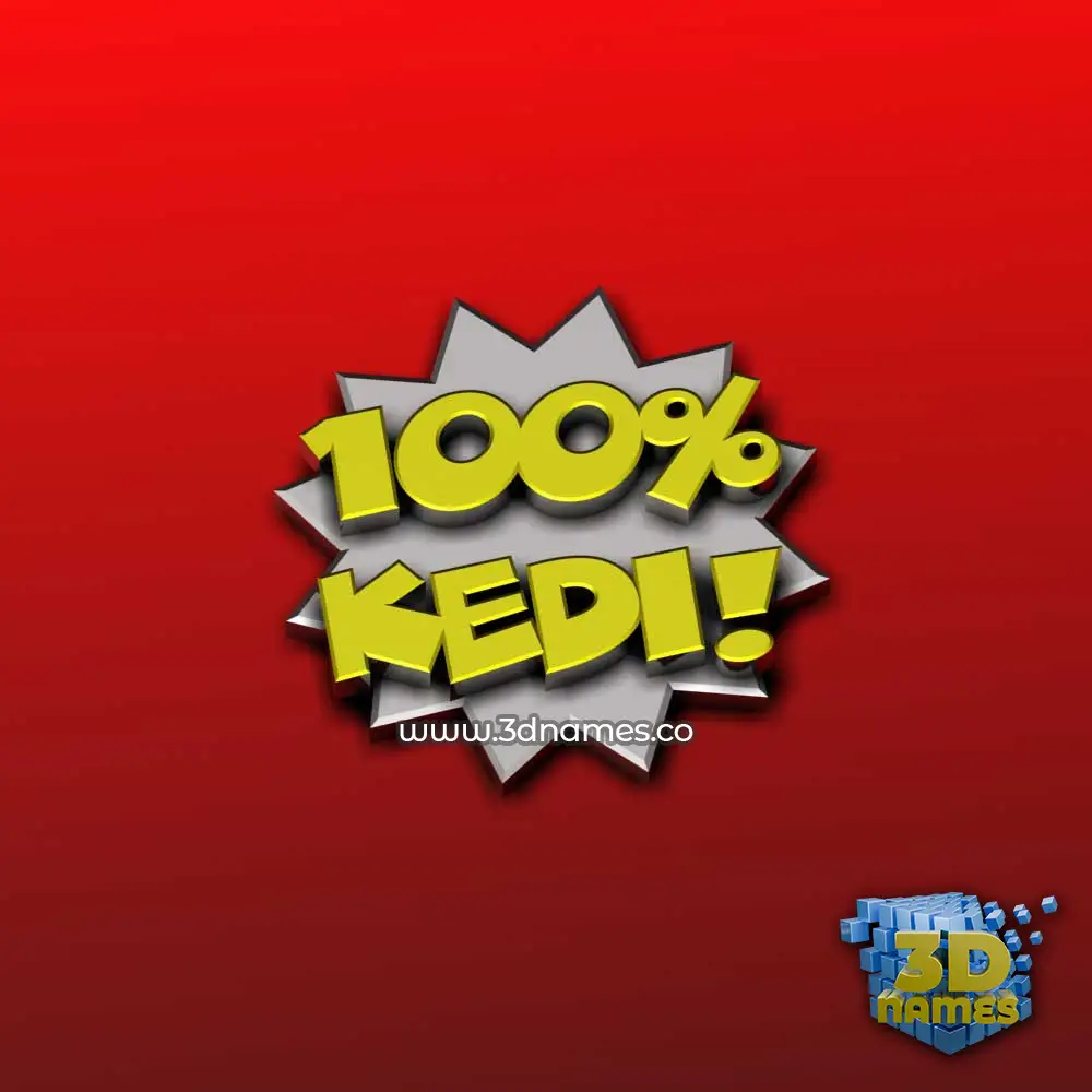 kedi in 100 Percent style - 3D name wallpaper