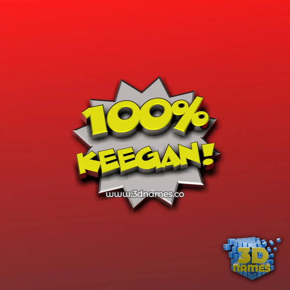 keegan in 100 Percent style - 3D name wallpaper