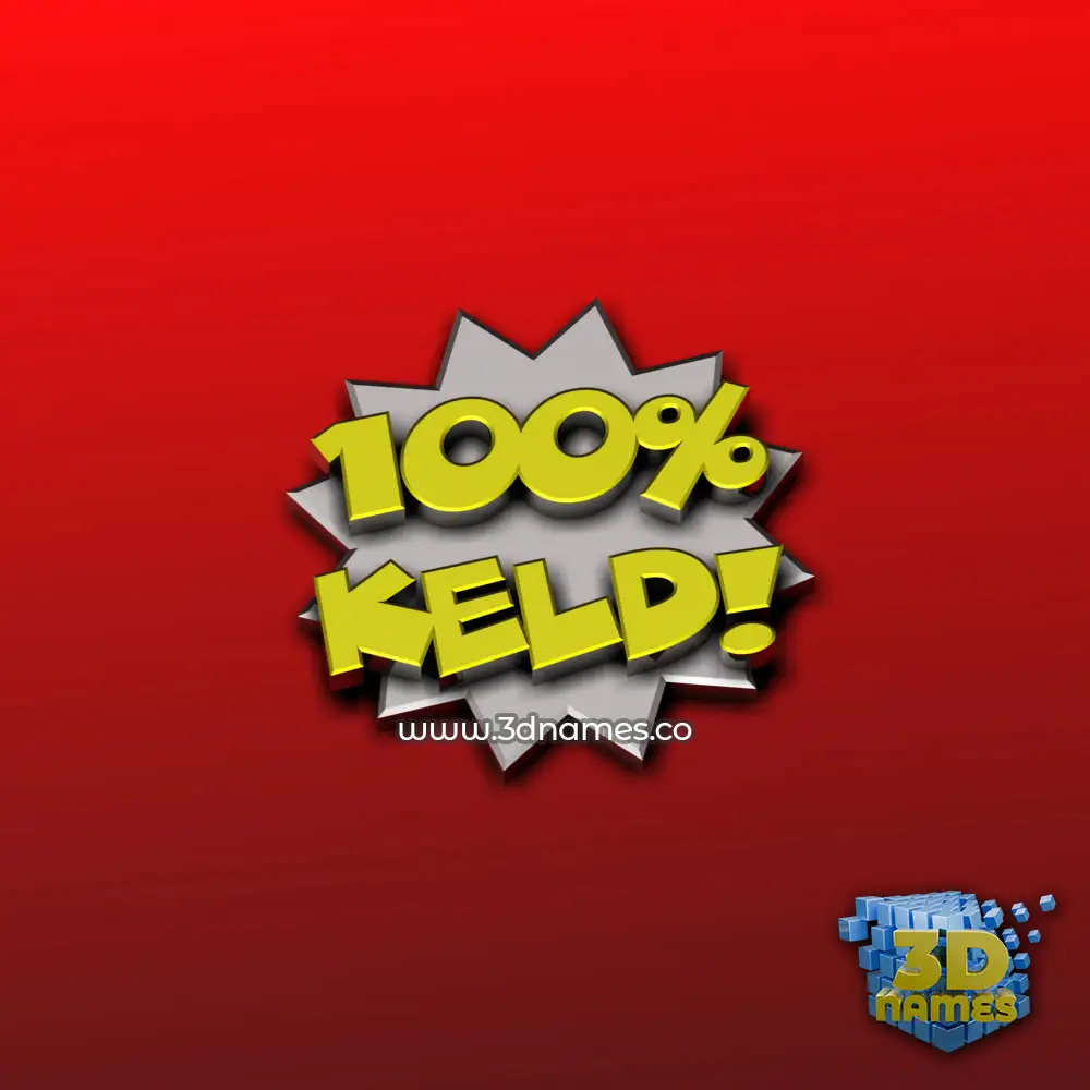 keld in 100 Percent style - 3D name wallpaper