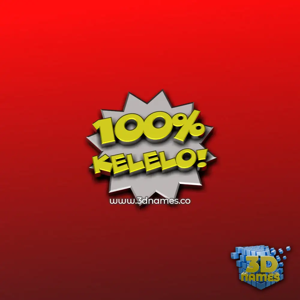 kelelo in 100 Percent style - 3D name wallpaper
