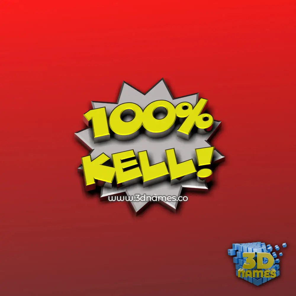 kell in 100 Percent style - 3D name wallpaper