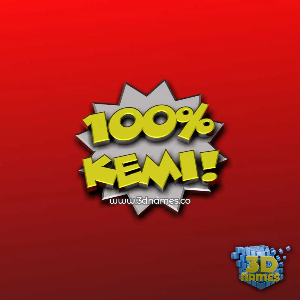 kemi in 100 Percent style - 3D name wallpaper