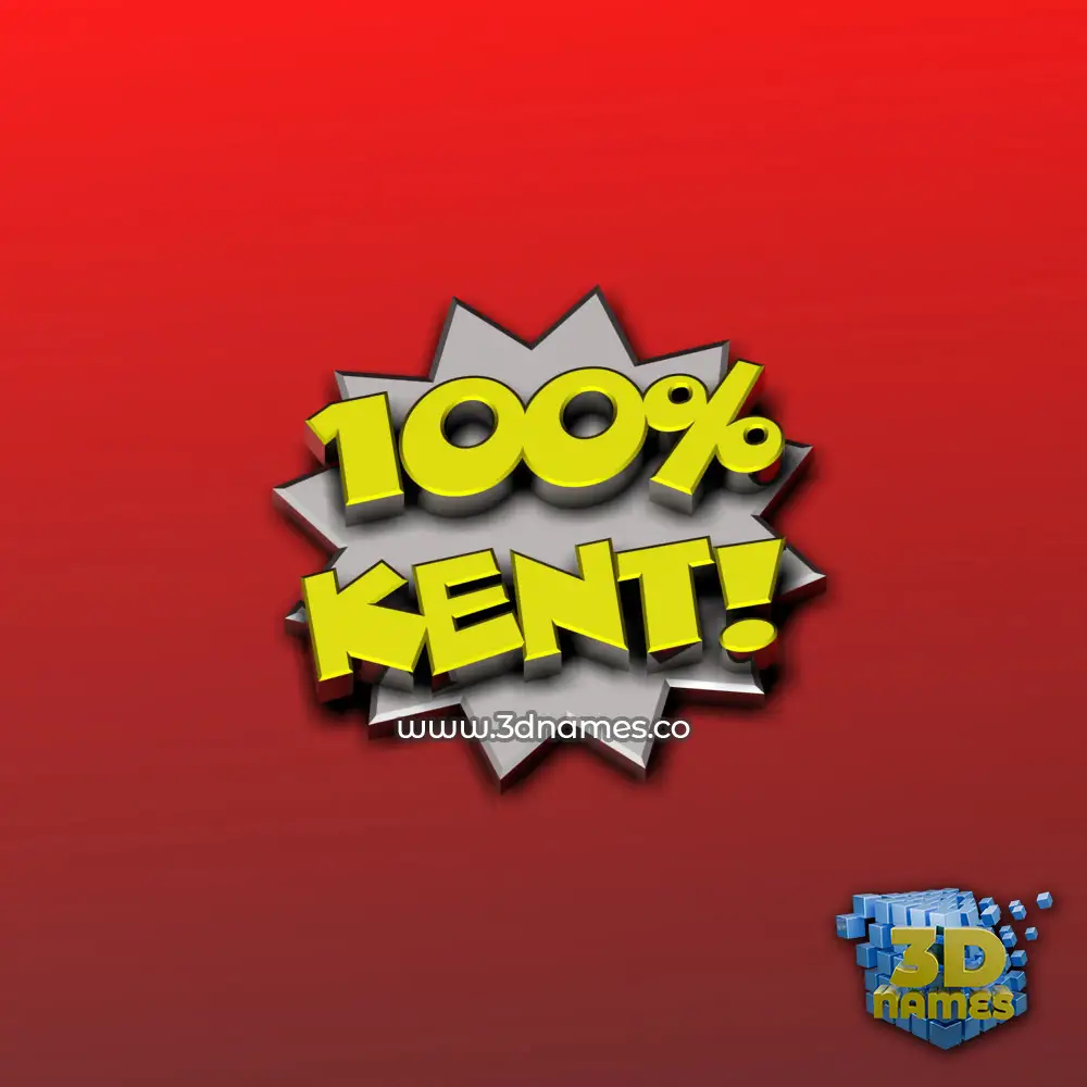kent in 100 Percent style - 3D name wallpaper