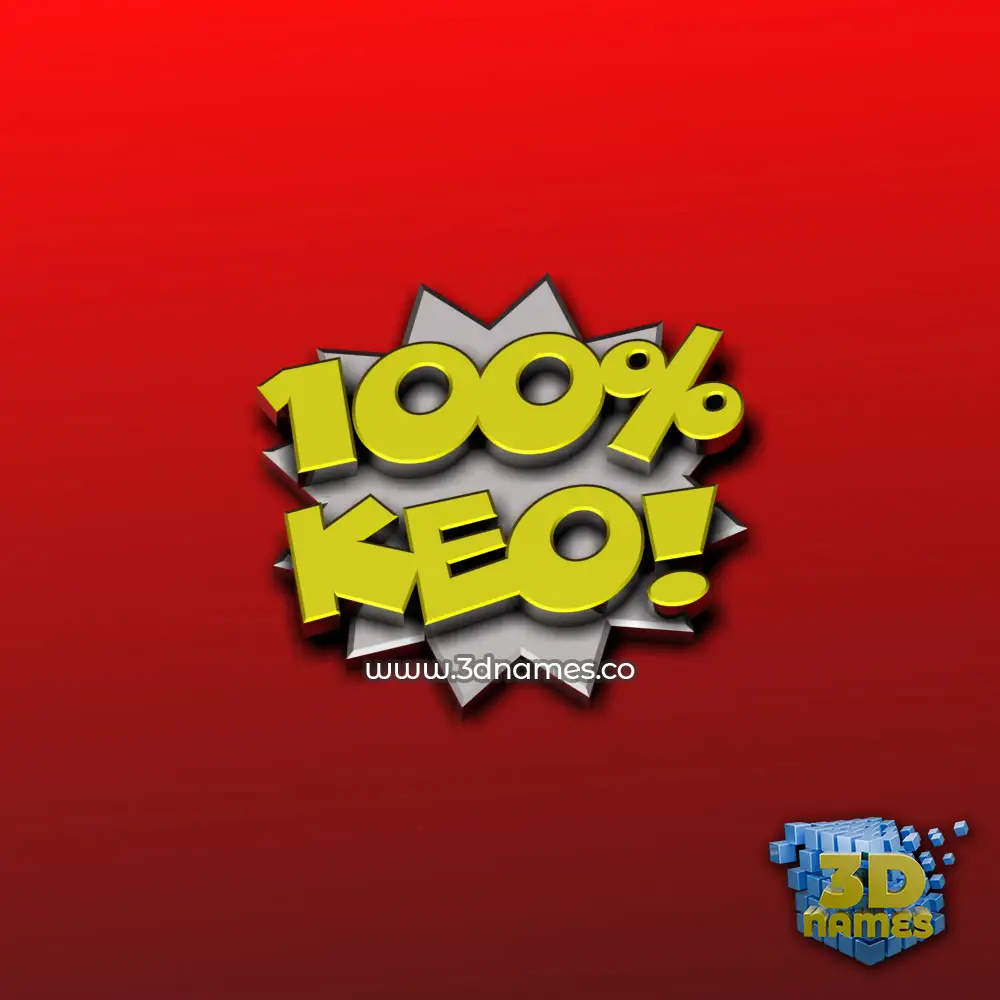 keo in 100 Percent style - 3D name wallpaper