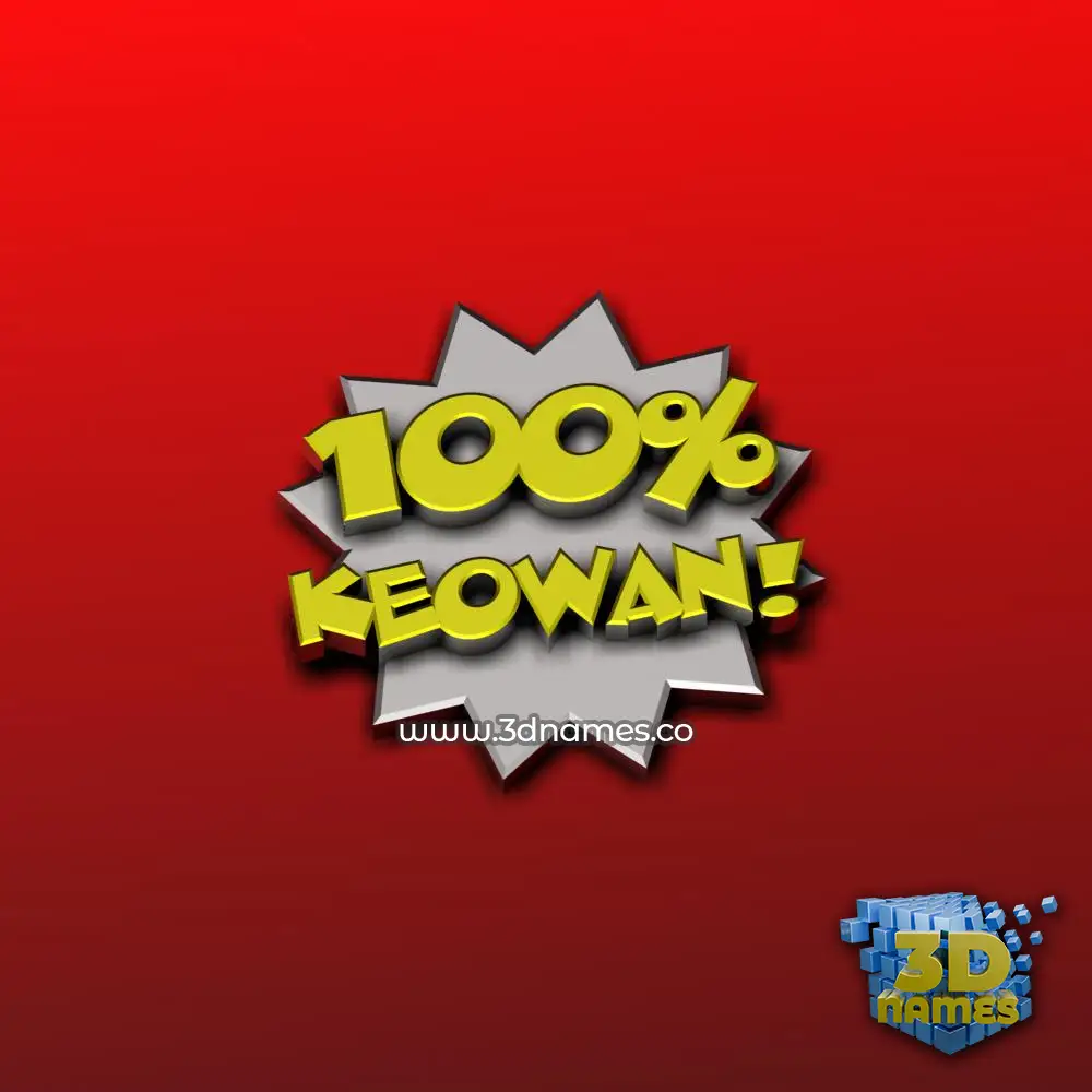 keowan in 100 Percent style - 3D name wallpaper