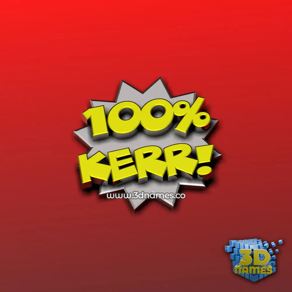 kerr in 100 Percent style - 3D name wallpaper