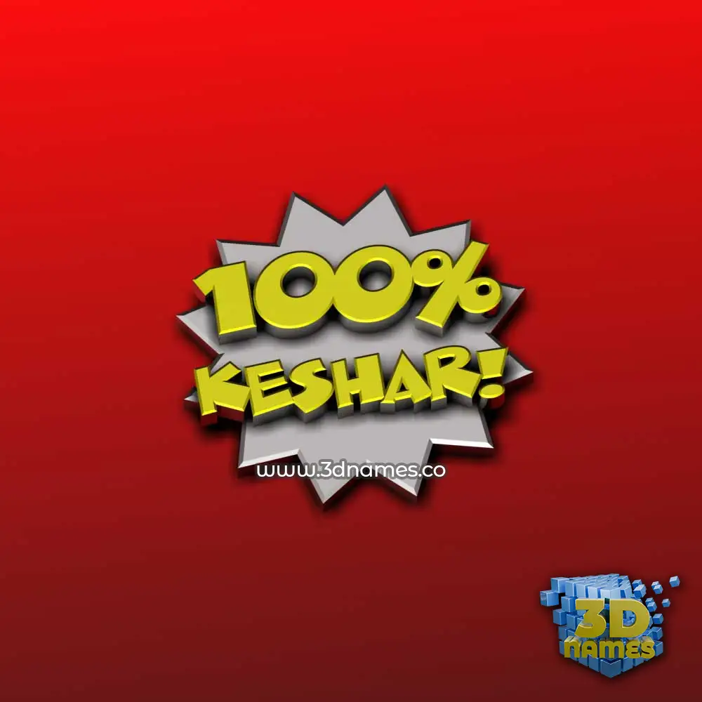 keshar in 100 Percent style - 3D name wallpaper