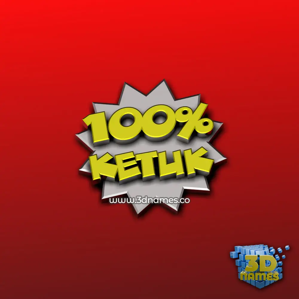 ketuk in 100 Percent style - 3D name wallpaper