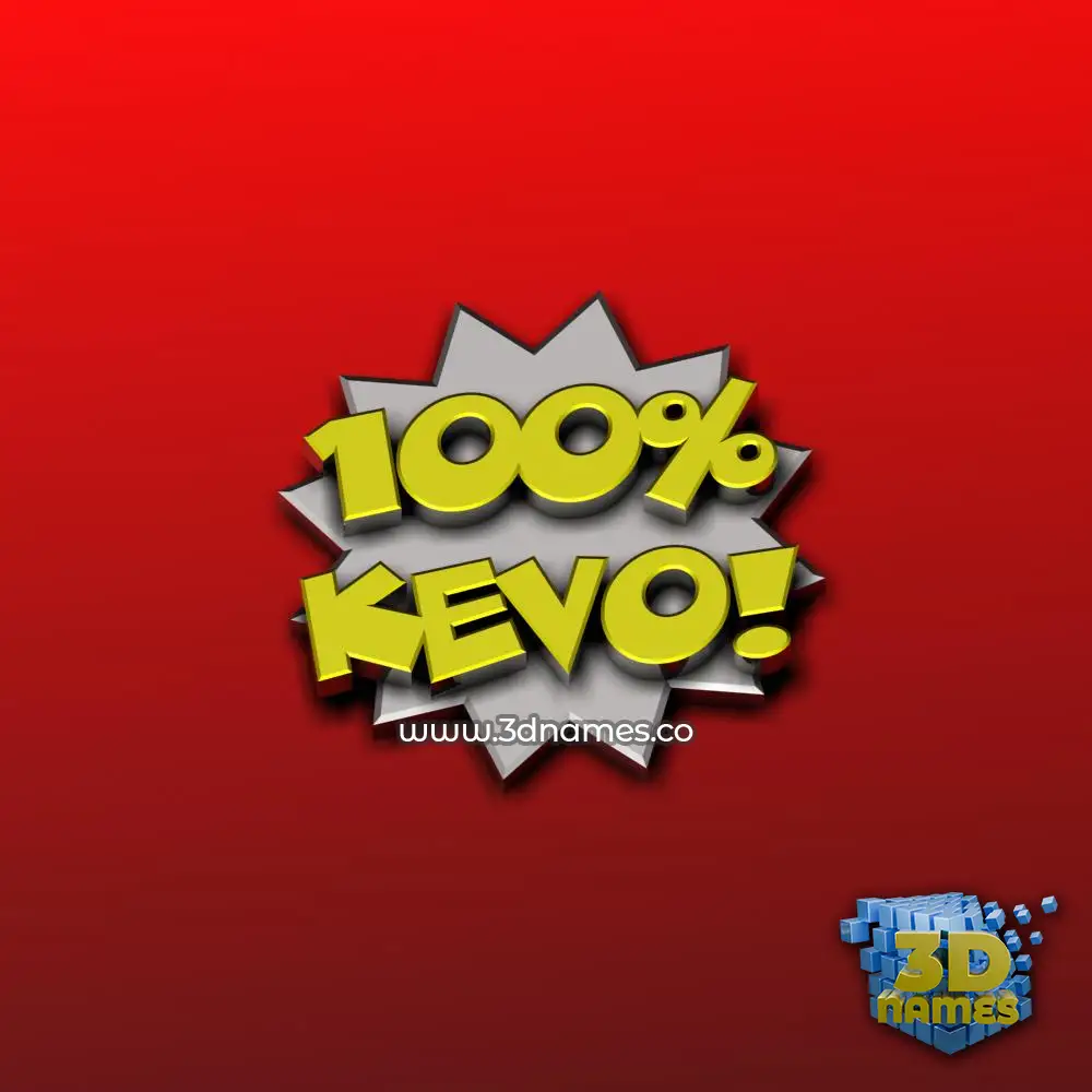 kevo in 100 Percent style - 3D name wallpaper