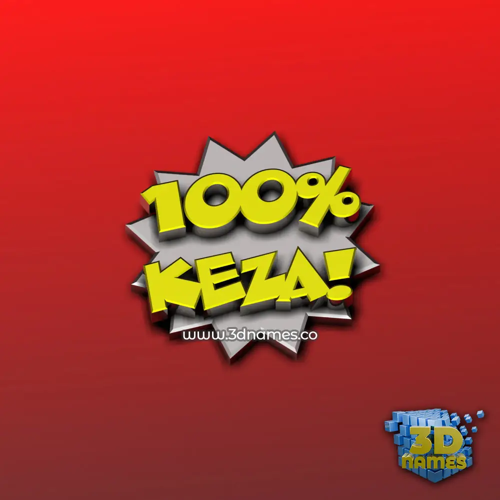 keza in 100 Percent style - 3D name wallpaper