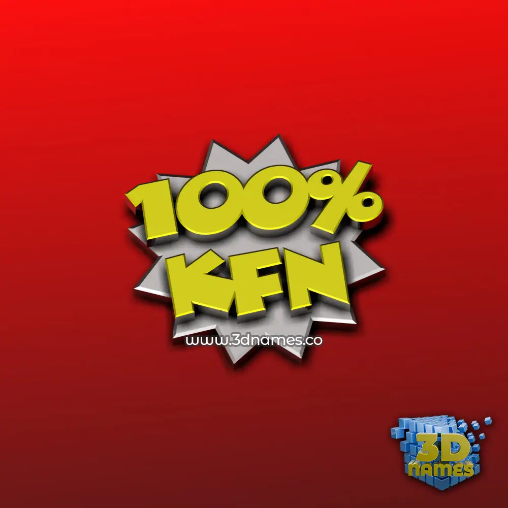 kfn in 100 Percent style - 3D name wallpaper