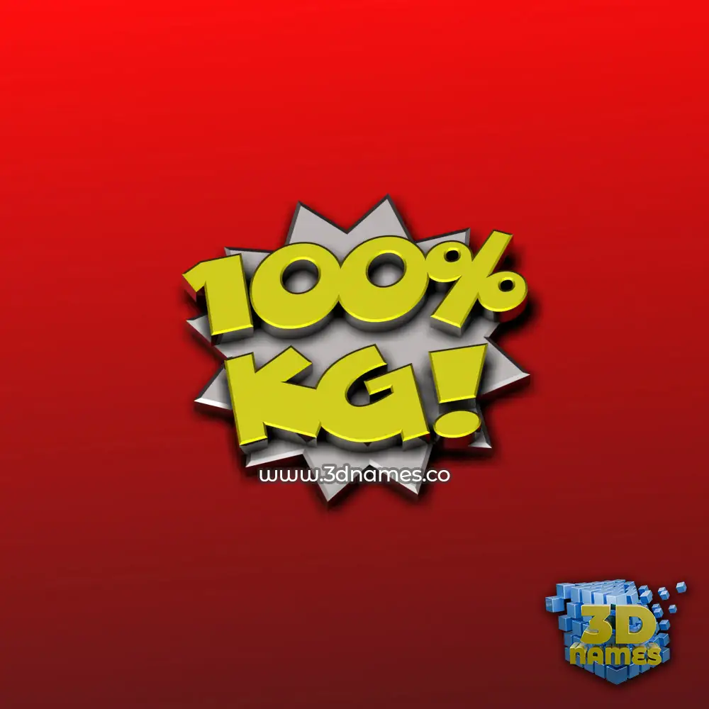 kg in 100 Percent style - 3D name wallpaper