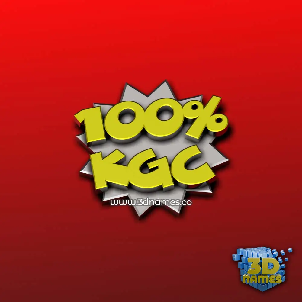 kgc in 100 Percent style - 3D name wallpaper