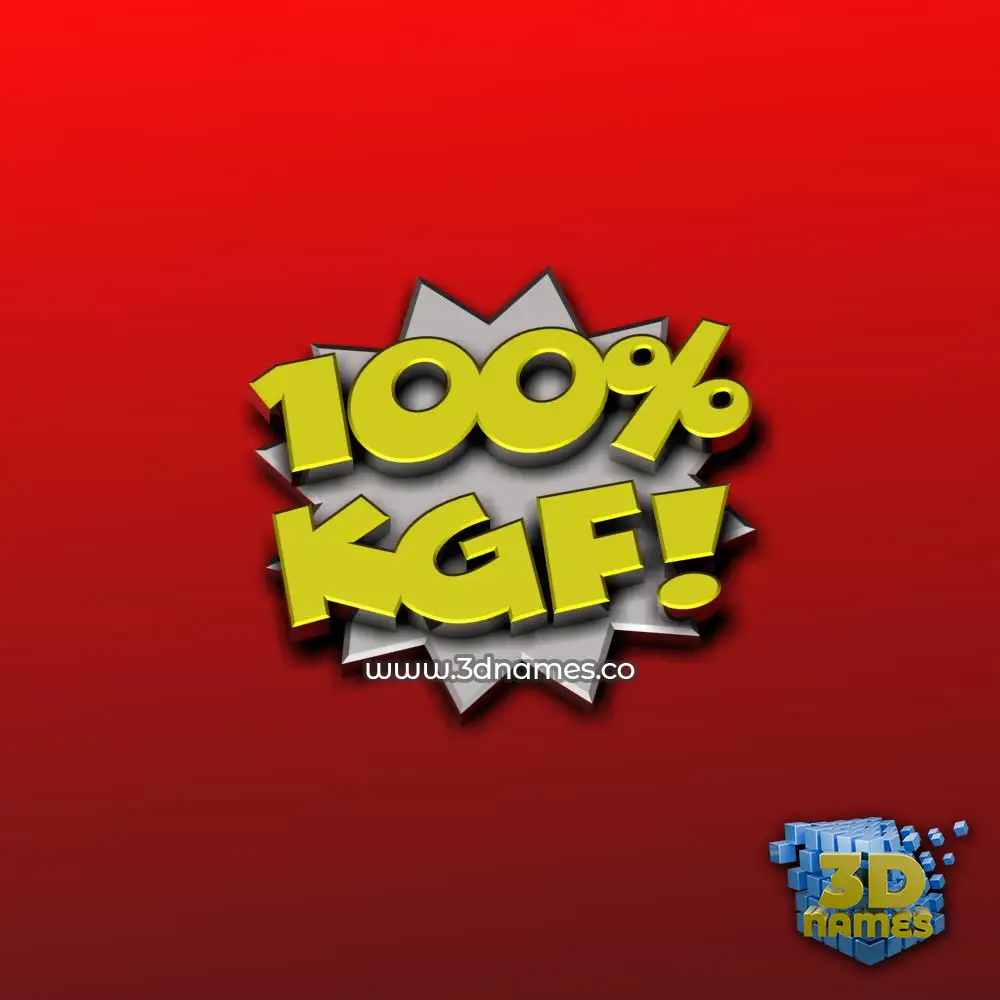 kgf in 100 Percent style - 3D name wallpaper