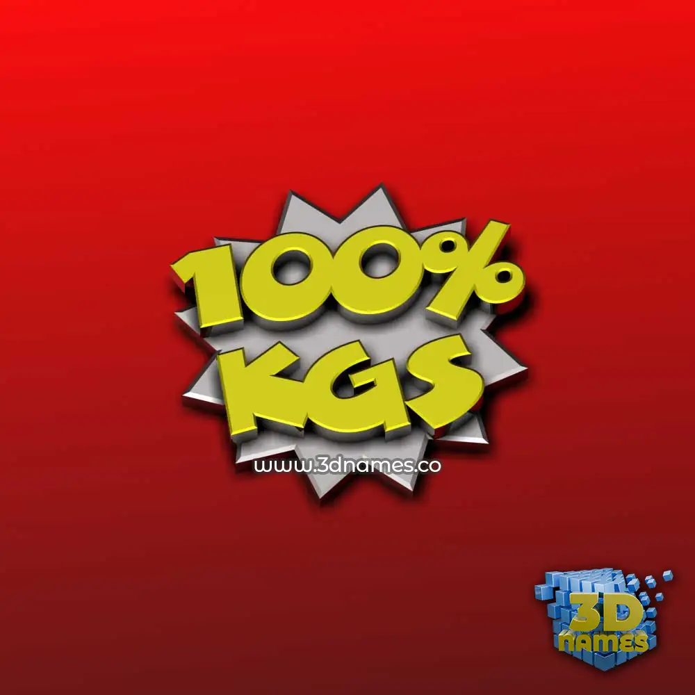 kgs in 100 Percent style - 3D name wallpaper