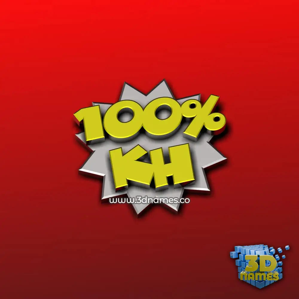 kh in 100 Percent style - 3D name wallpaper