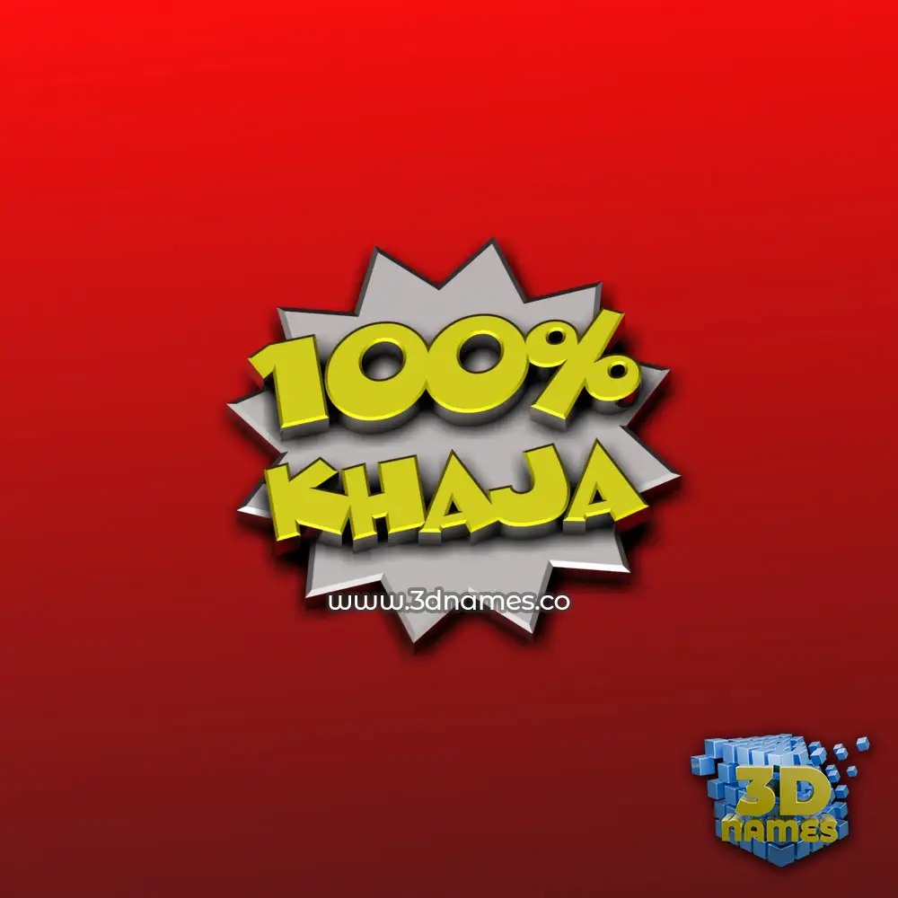 khaja in 100 Percent style - 3D name wallpaper