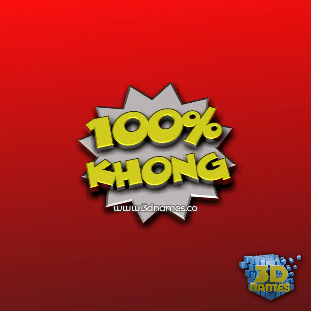 khong in 100 Percent style - 3D name wallpaper