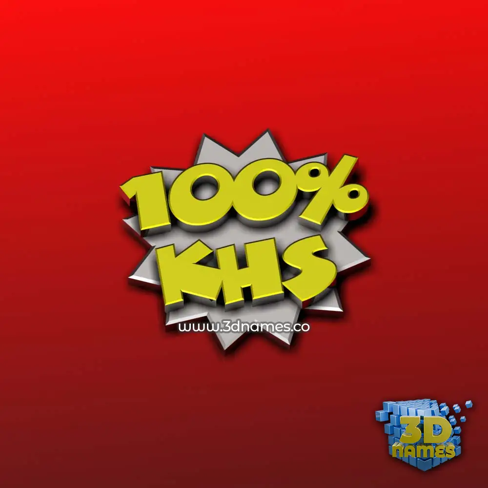 khs in 100 Percent style - 3D name wallpaper