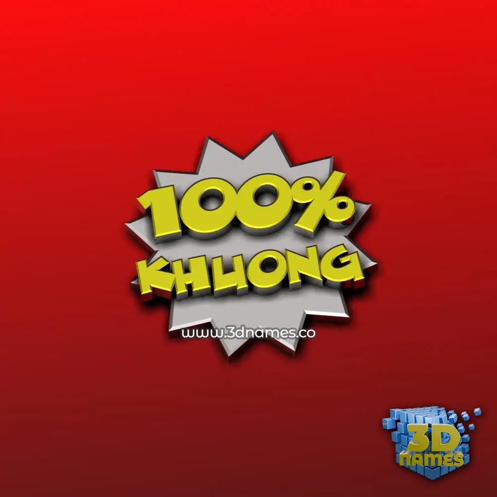 khuong in 100 Percent style - 3D name wallpaper