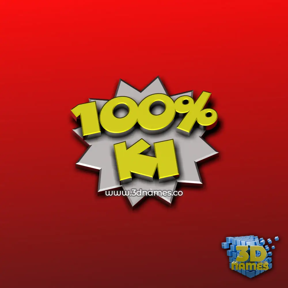 ki in 100 Percent style - 3D name wallpaper