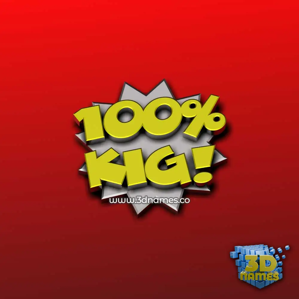 kig in 100 Percent style - 3D name wallpaper