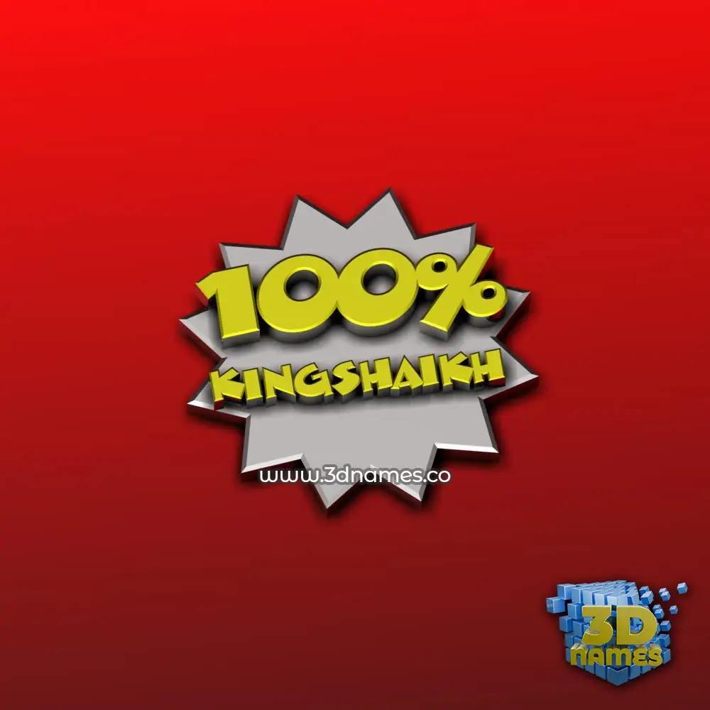 kingshaikh in 100 Percent style - 3D name wallpaper