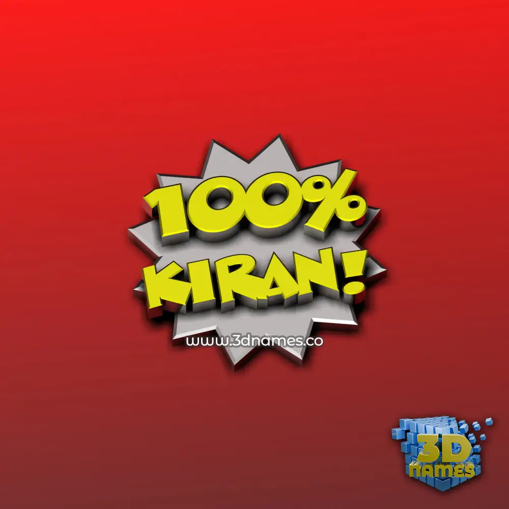 kiran in 100 Percent style - 3D name wallpaper