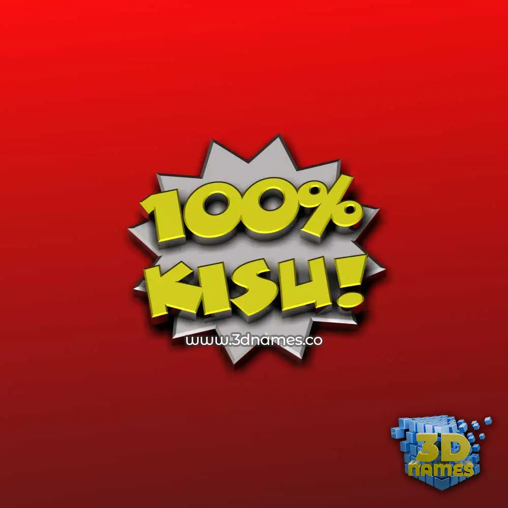 kisu in 100 Percent style - 3D name wallpaper