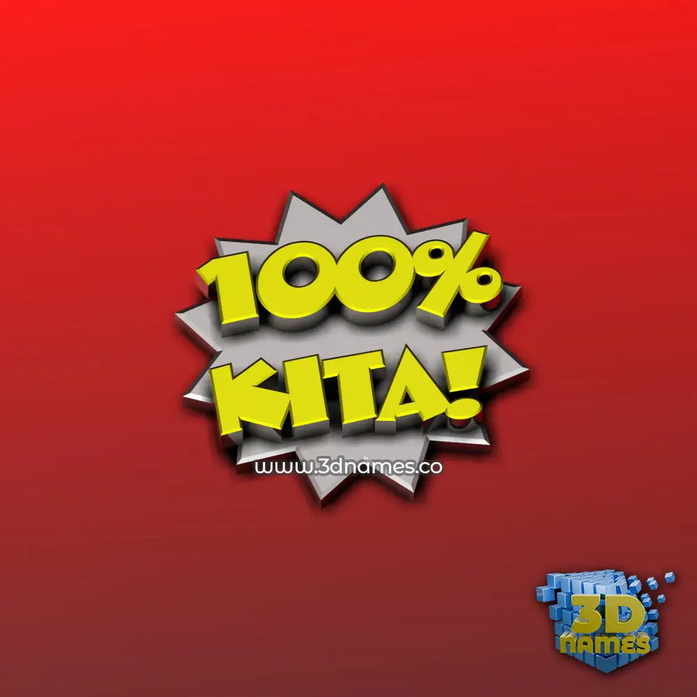 kita in 100 Percent style - 3D name wallpaper