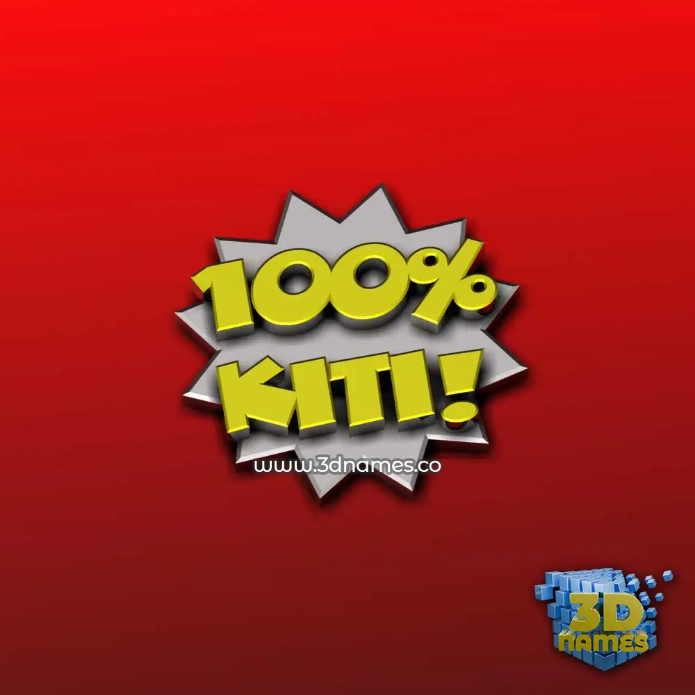 kiti in 100 Percent style - 3D name wallpaper