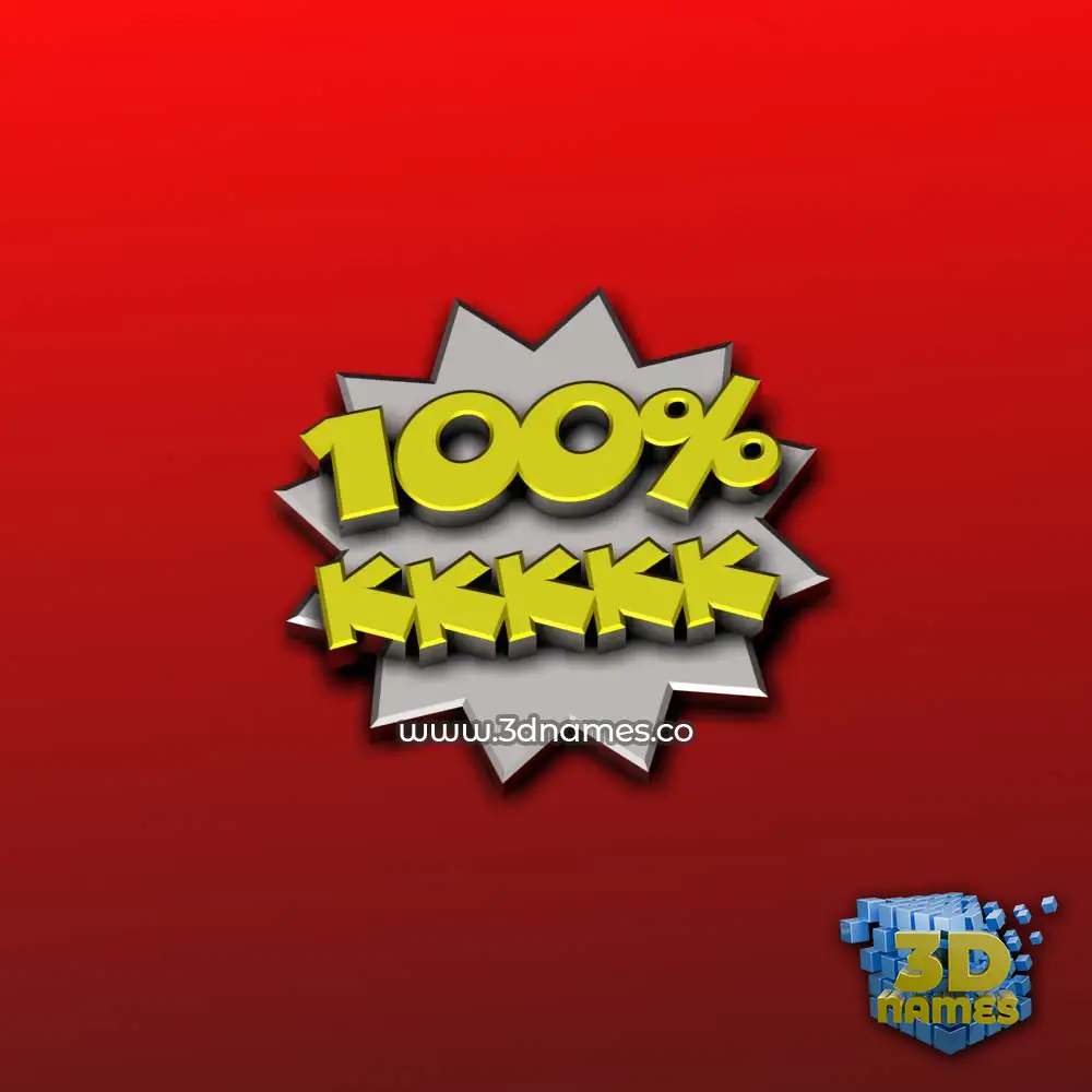 kkkkk in 100 Percent style - 3D name wallpaper