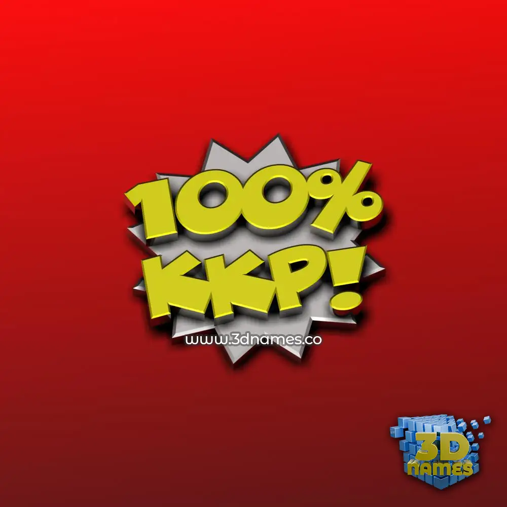 kkp in 100 Percent style - 3D name wallpaper