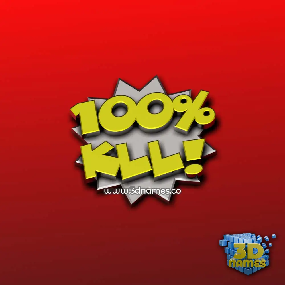 kll in 100 Percent style - 3D name wallpaper