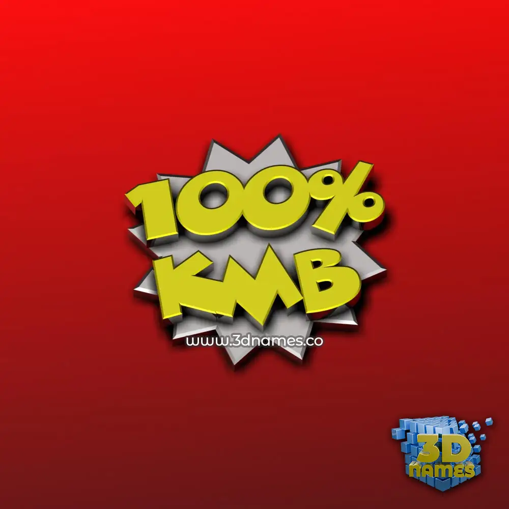 kmb in 100 Percent style - 3D name wallpaper