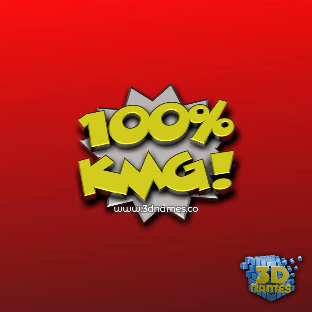 kmg in 100 Percent style - 3D name wallpaper