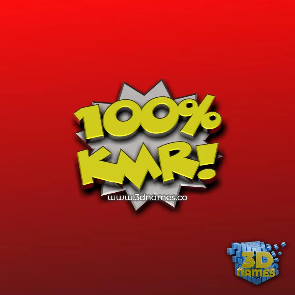 kmr in 100 Percent style - 3D name wallpaper