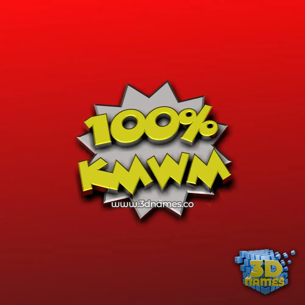 kmwm in 100 Percent style - 3D name wallpaper