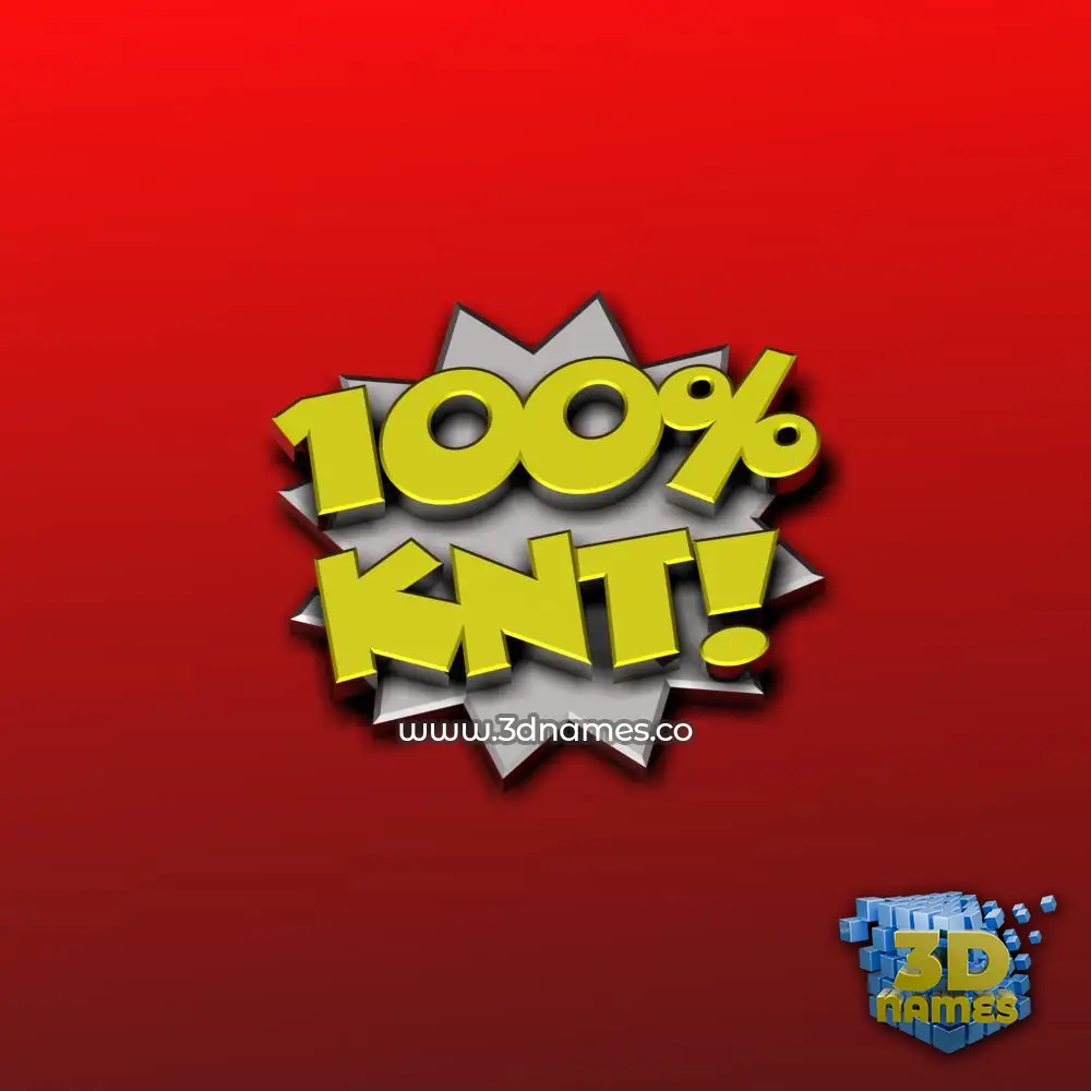 knt in 100 Percent style - 3D name wallpaper