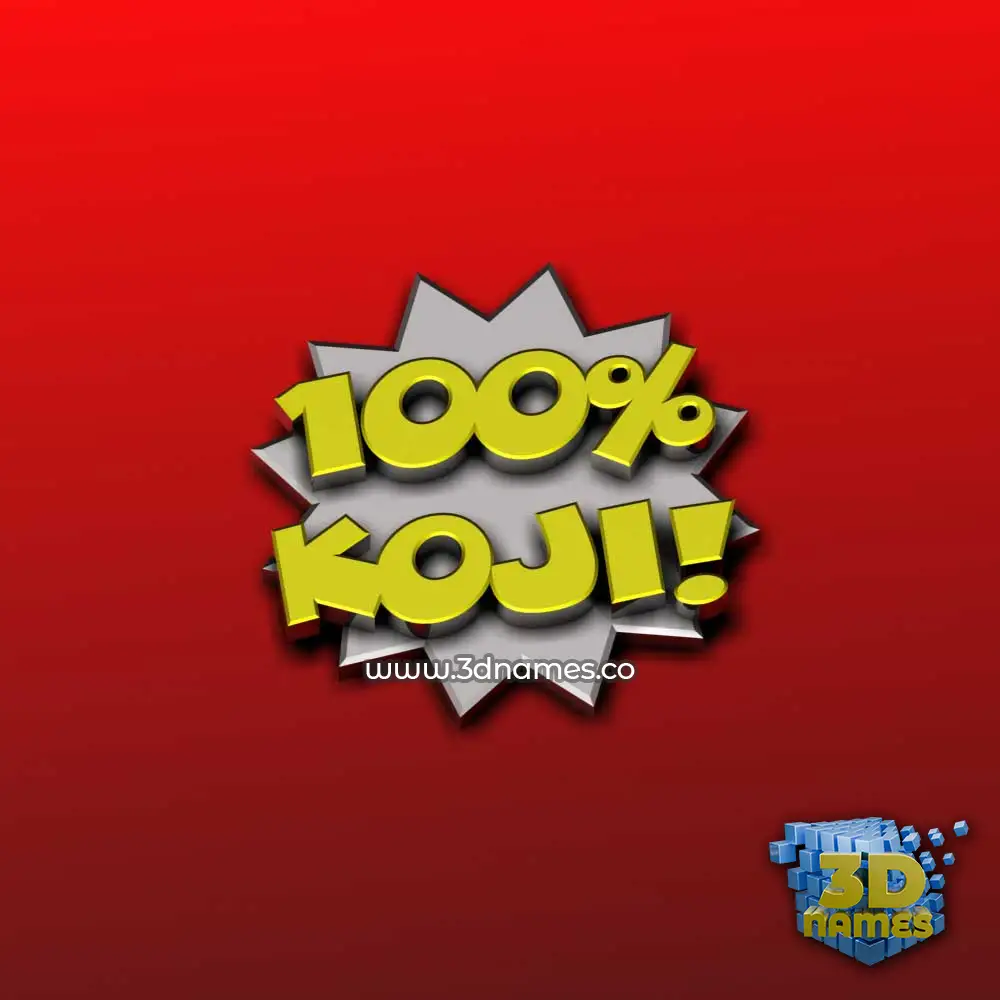 koji in 100 Percent style - 3D name wallpaper